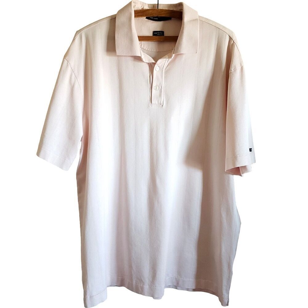 Nike Tiger Woods Collection Tee Shirt Mens Size L Fit DRY Golf Polo Light Pink